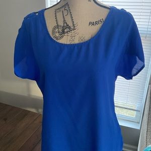 Express blue cutout blouse